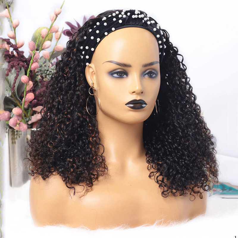 Highlight Color Curly Headband Wigs JCHBDC